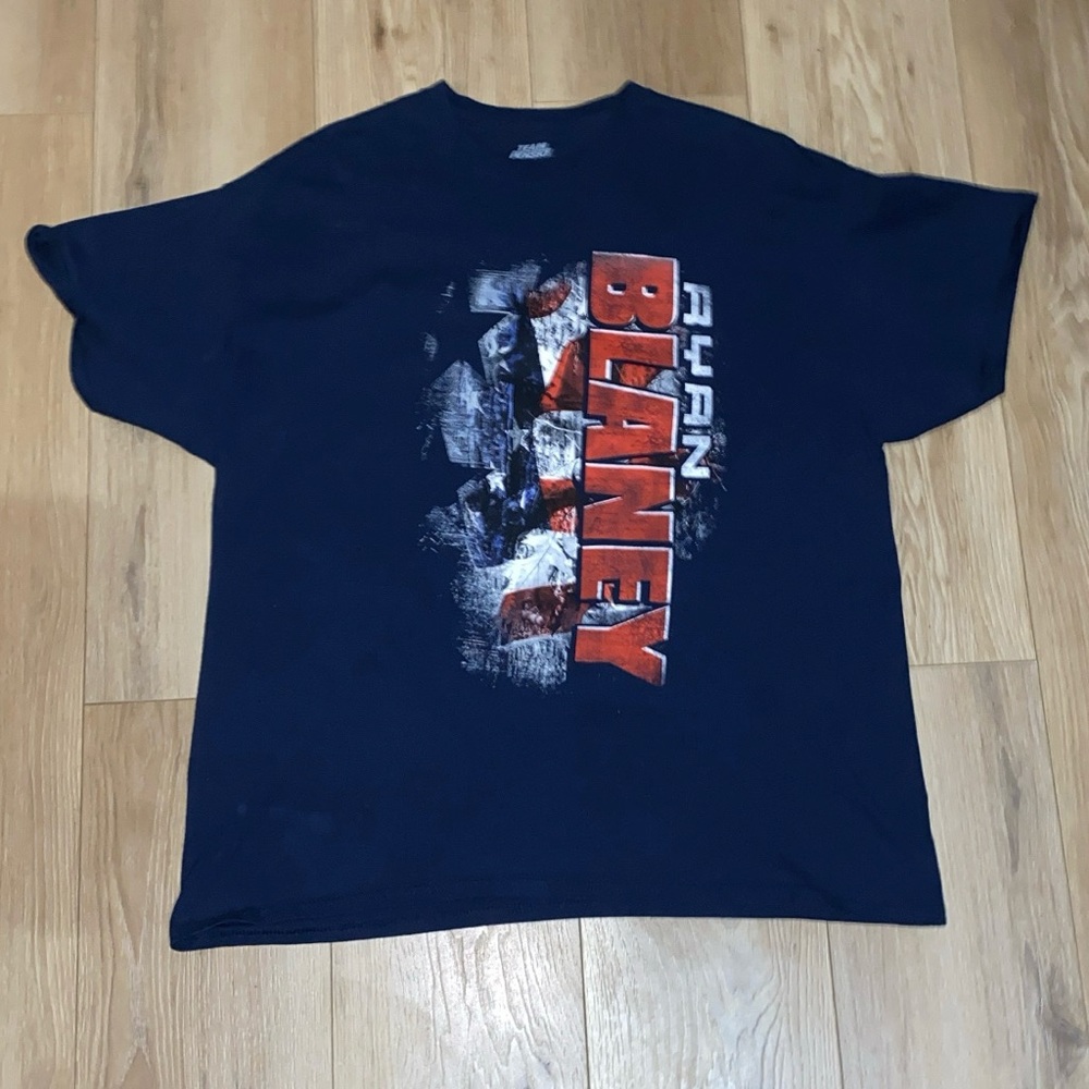 Navy Graphic T-Shirt with Red and White Design